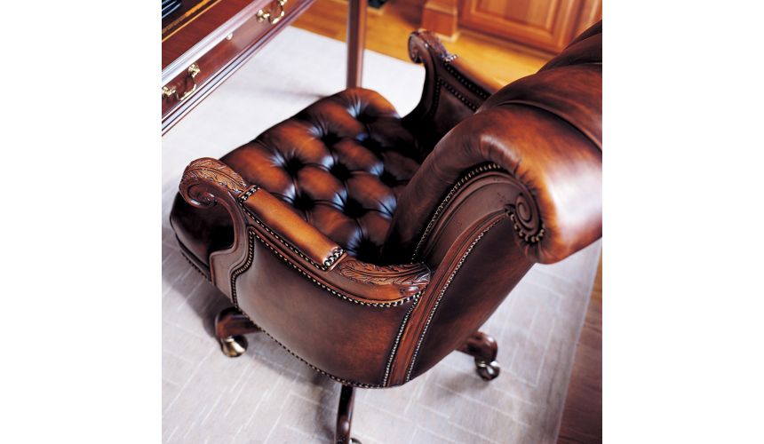 Classic Leather Office Chair, Leather Desk Chair