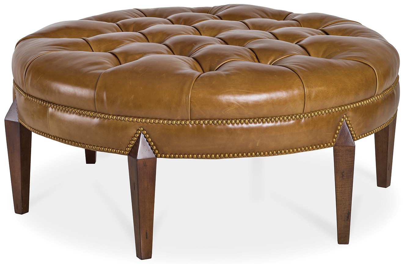 OTTOMANS Tufted leather cocktail ottoman