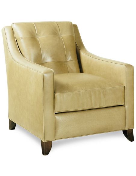 Cream leather tufted chair