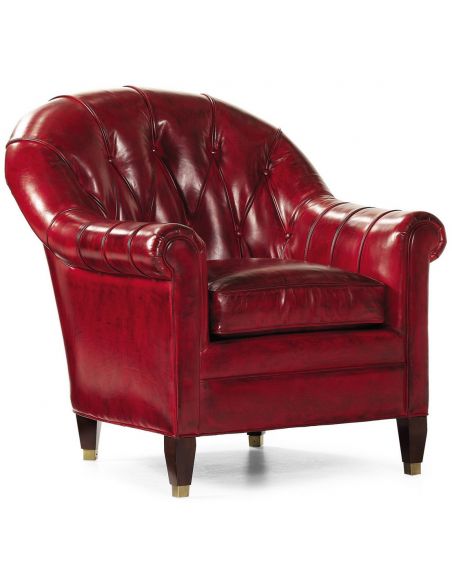 Red leather club chair