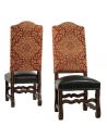 Dining Chairs Rustic Luxury Furniture, Arm Chair, leather seat fabric back