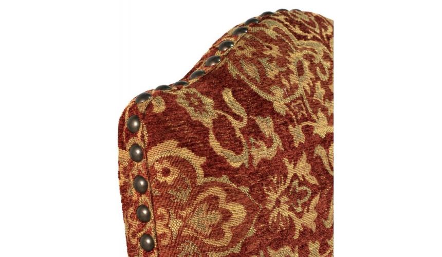 Dining Chairs Rustic Luxury Furniture, Arm Chair, leather seat fabric back