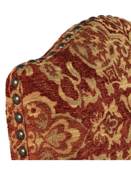 Dining Chairs Rustic Luxury Furniture, Arm Chair, leather seat fabric back