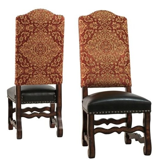 Dining Chairs Rustic Luxury Furniture Red Damask Side Chair