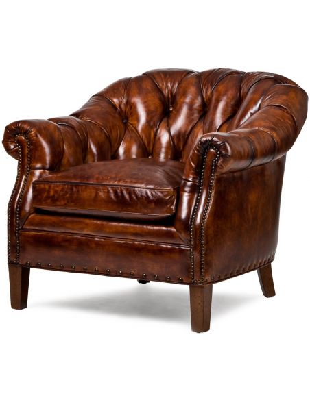 Classic tufted leather armchair