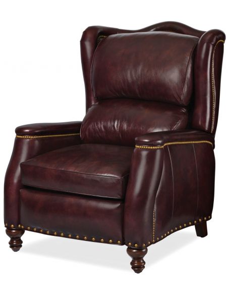 Leather wing backed lounger