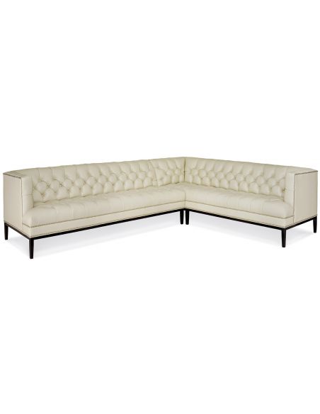 Modern tufted leather sectional