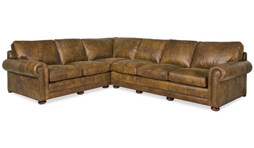 Western Inspired Leather Sectional, Western Leather Sectional Sofa