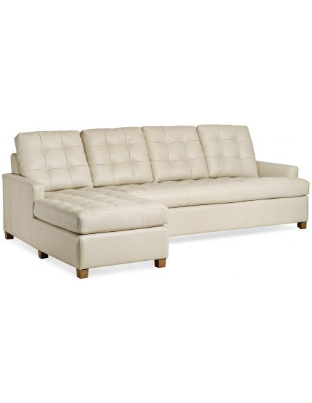 White tufted sectional