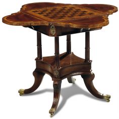 Game Card Tables & Game Chairs Crotch Mahogany Game Table Board