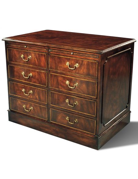 Crotch Mahogany Four Drawer File Cabinet