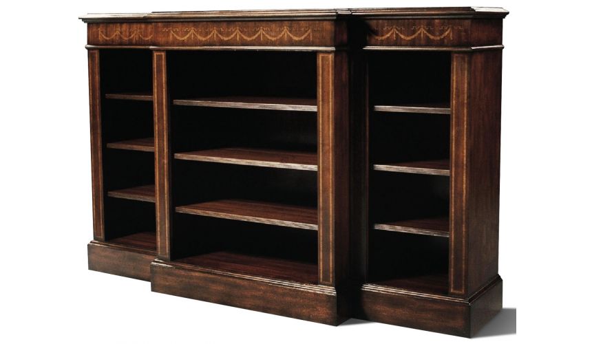 Bookcases Mahogany Bookcase Marquetry Inlay Different 4
