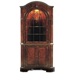 Breakfronts & China Cabinets Myrtle Burl Corner Cupboard 2