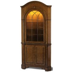 Breakfronts & China Cabinets Myrtle Burl Corner Cupboard