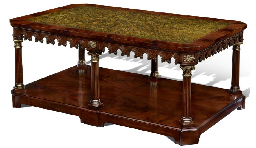 Rectangular and Square Coffee Tables Crotch Mahogany Cocktail Table