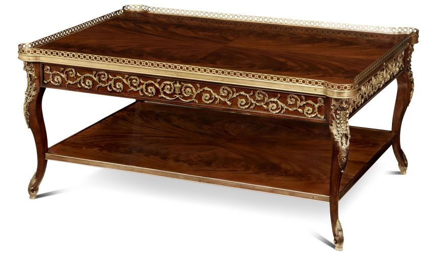 Rectangular and Square Coffee Tables Crotch Mahogany Cocktail Table Finely