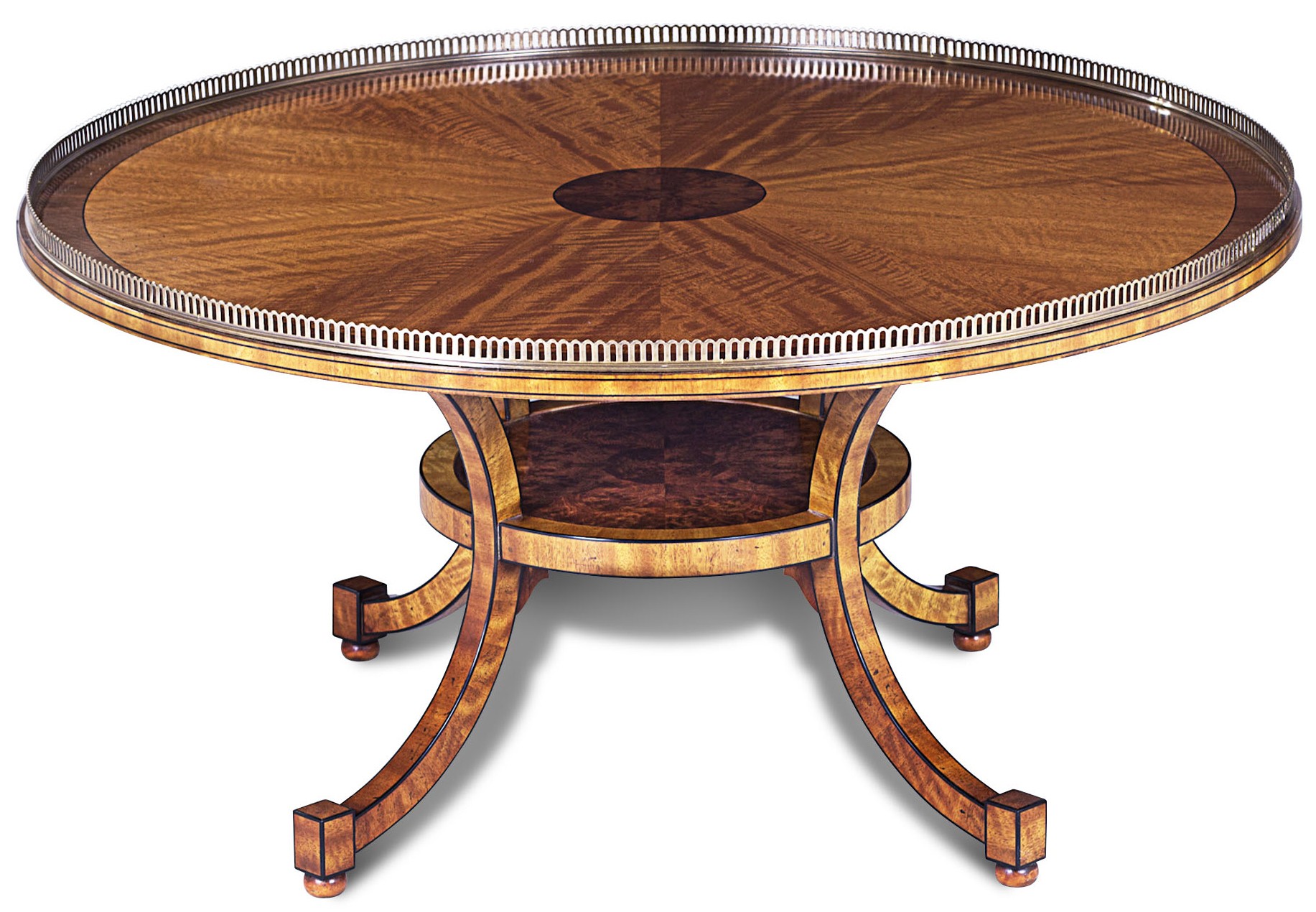 Round and Oval Coffee tables Movingue Walnut Burl Cocktail Table