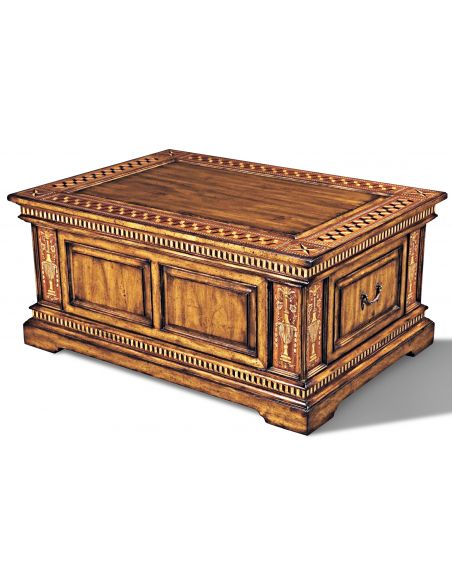 Heavily Marquetry Inlaid Small Cocktail Table
