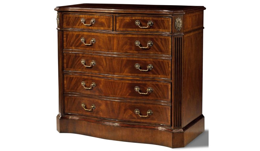 Chest of Drawers Crotch Mahogany Serpentine File Cabinet