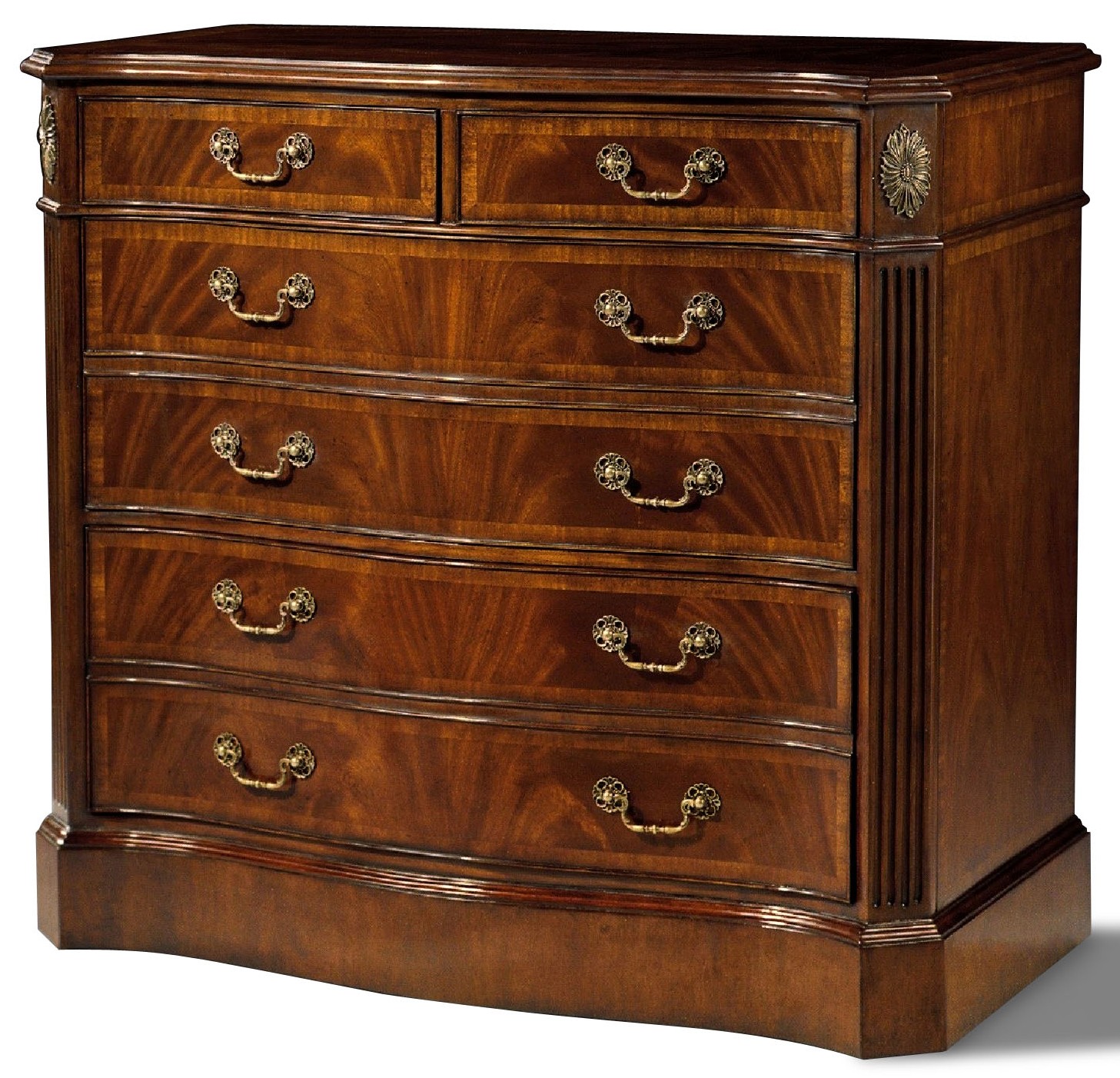 Chest of Drawers Crotch Mahogany Serpentine File Cabinet