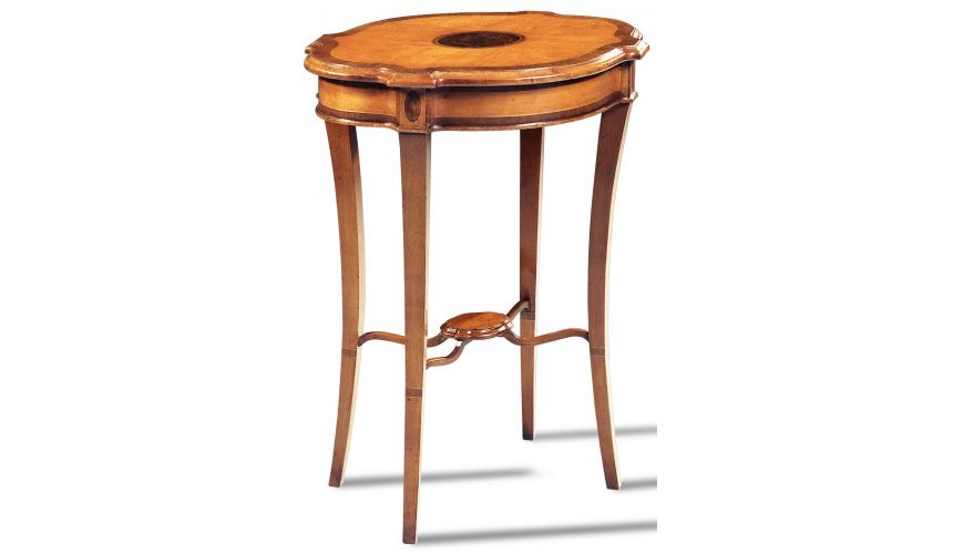 Round & Oval Side Tables Yew Wood End Table