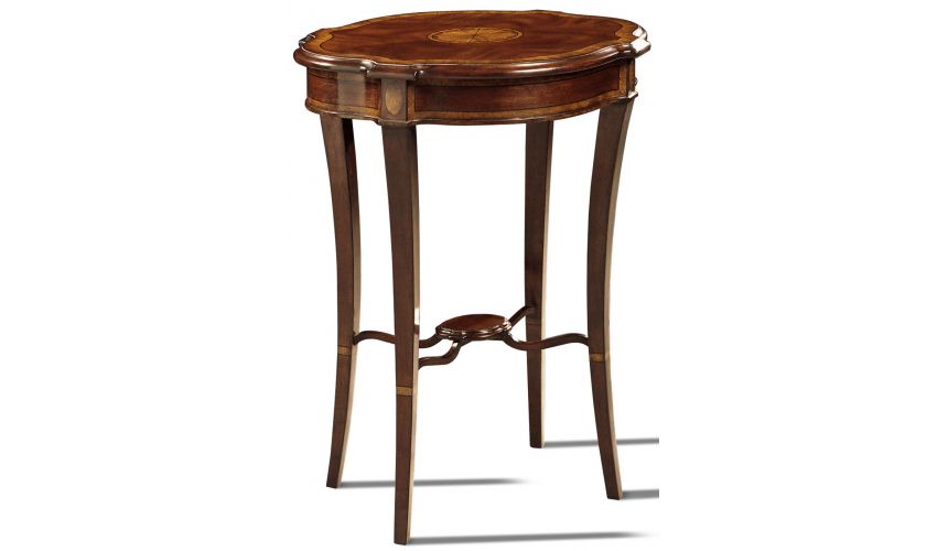 Round & Oval Side Tables Yew Wood End Table