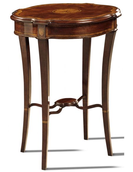 Round & Oval Side Tables Yew Wood End Table