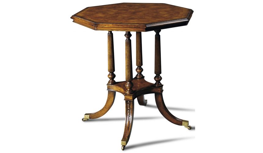 Round & Oval Side Tables Myrtle Burl Octagonal Side Table
