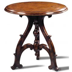 Round & Oval Side Tables Hand Planed Heavily Distressed Side Pedestal Table