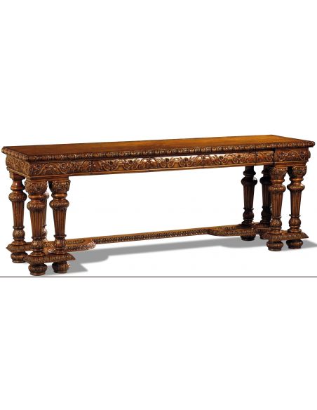 Beautifully Carved Walnut Console Table