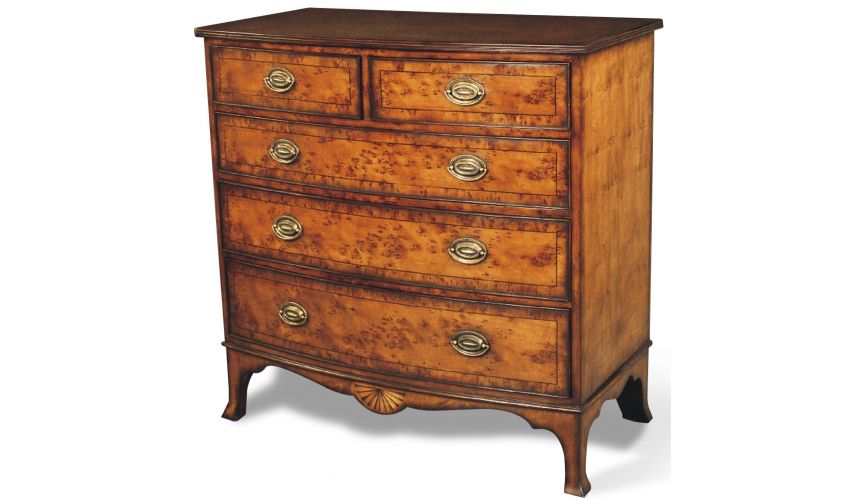 Chest of Drawers Myrtle Burl Bow Front Chest