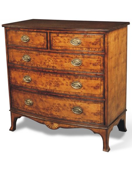 Chest of Drawers Myrtle Burl Bow Front Chest