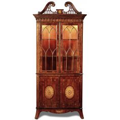 Breakfronts & China Cabinets Crotch Mahogany Rosewood Corner Cabinet Different 2