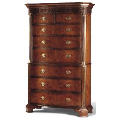 Chest of Drawers Crotch Mahogany Chest Brass Accents