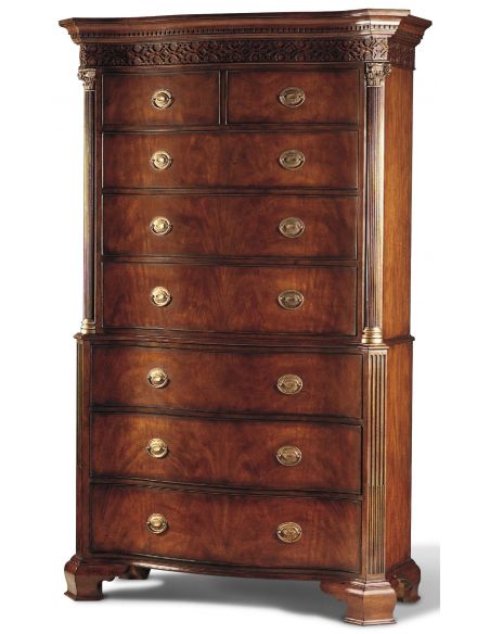 Crotch Mahogany Chest Brass Accents
