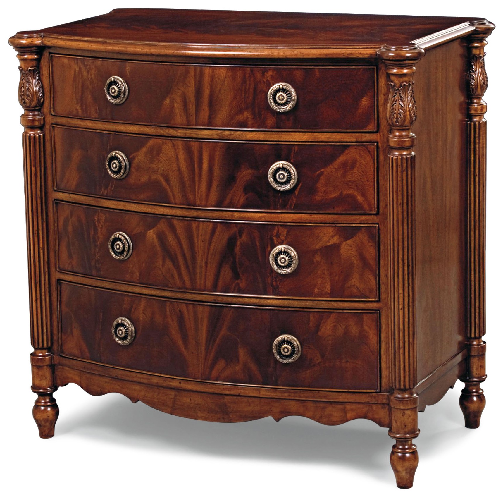 Chest of Drawers Crotch Mahogany Chest Brass Handles