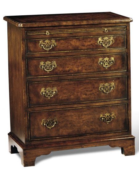 Chest of Drawers Burl Walnut Chest Brass Handles