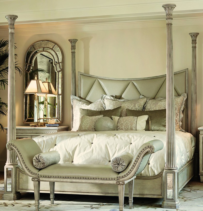 BEDS - Queen, King & California King Sizes Stunning light color four poster bed