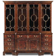 Breakfronts & China Cabinets Crotch Mahogany Antique Bookcase