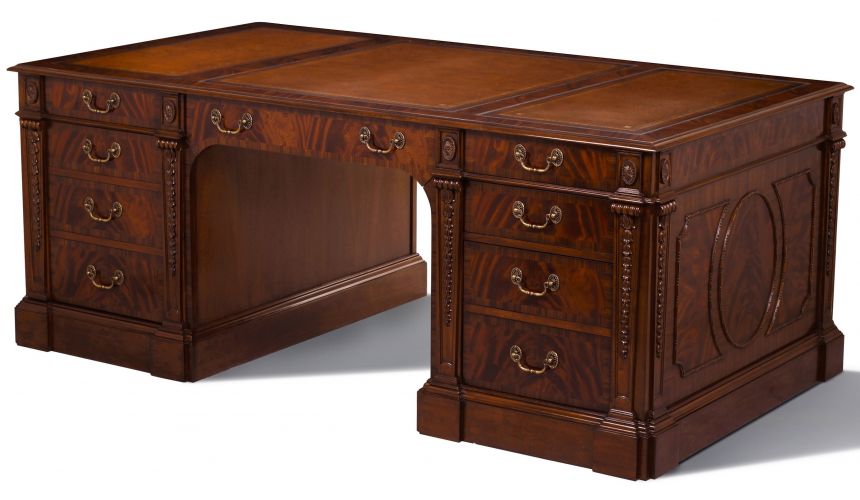 Executive Desks Crotch Mahogany Rosewood Banding Desk