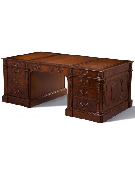 Crotch Mahogany Rosewood Banding Desk
