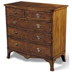 Chest of Drawers Myrtle Burl Bow Front Chest Brass Handles
