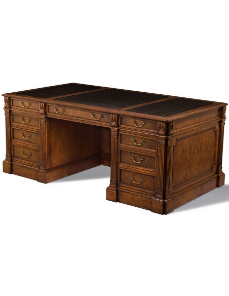 Executive Desks Myrtle Burl Writing Desk Tooled Leather