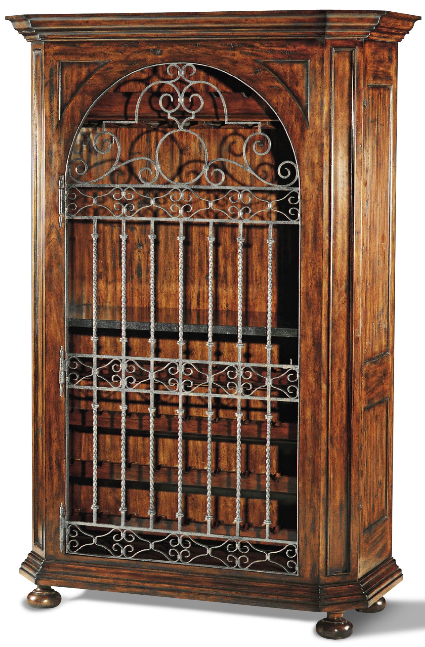 French Style Furniture Planed Heavily Distressed Wine Cabinet