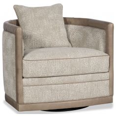 MOTION SEATING - Recliners, Swivels, Rockers Beige barrel style swivel chair