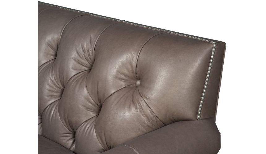 SOFA, COUCH & LOVESEAT Luxurious grey leather sofa