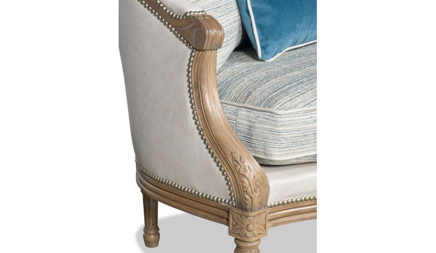 SETTEES, CHAISE, BENCHES Classic carved wood frame settee