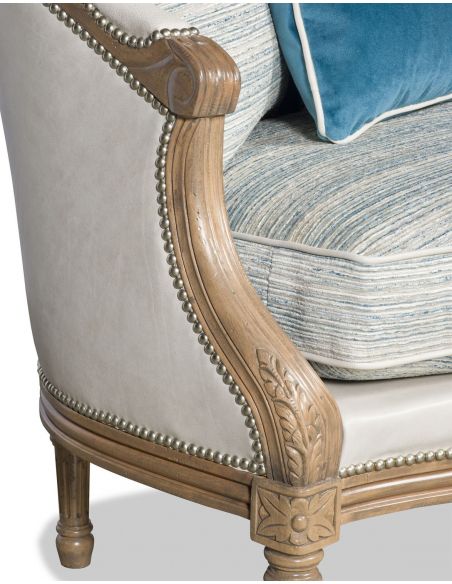 SETTEES, CHAISE, BENCHES Classic carved wood frame settee