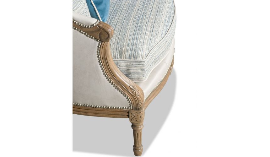 SETTEES, CHAISE, BENCHES Classic carved wood frame settee