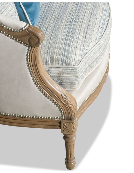 SETTEES, CHAISE, BENCHES Classic carved wood frame settee